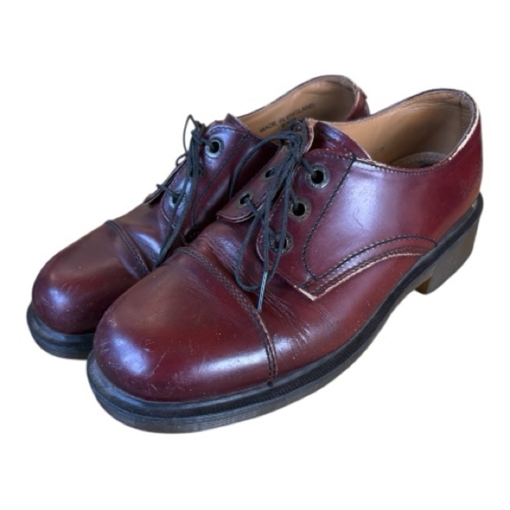 Dr. Martens Burgundy Leather Lace-Up Shoes